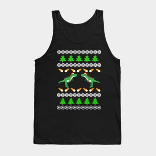 T-Rex Ugly Christmas Sweater Tank Top
